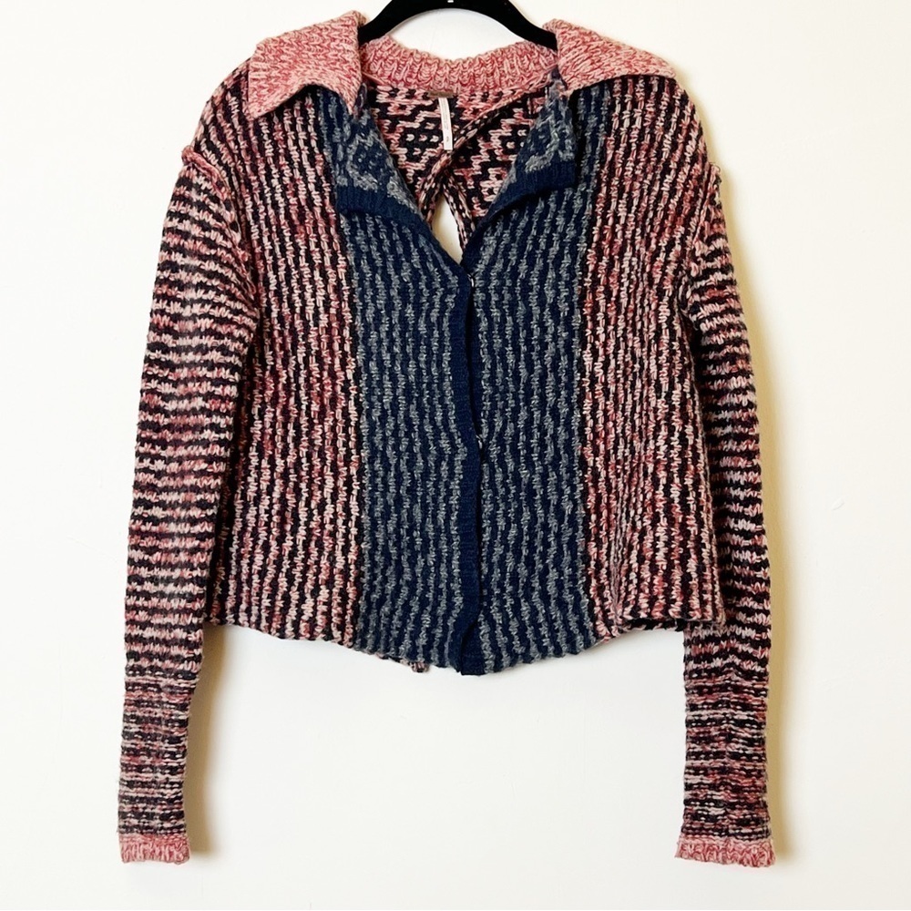 Free People Wool Blend Open Back Cropped Cardigan, S but more like XS EUC